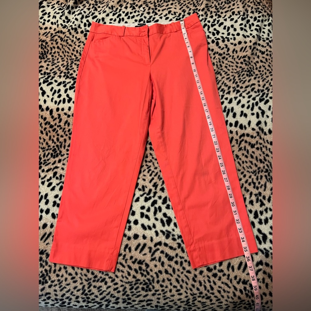 Talbots perfect crop curvy orange pant size 12.